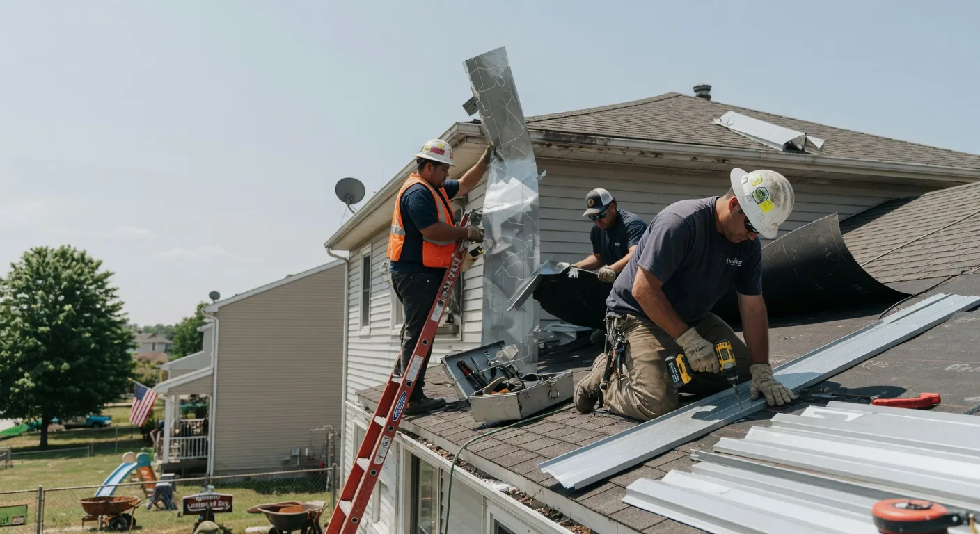 Storm Damage Metal Roof Repair in Mozelle, KY